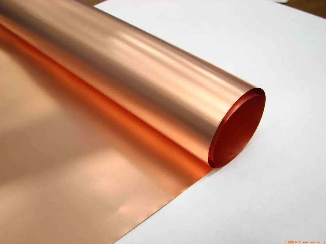 10um Thick Pure Copper Foil Lithium Battery Negative Electrode Substrate ED Copper Foil Copper Foil for Batteries Materia