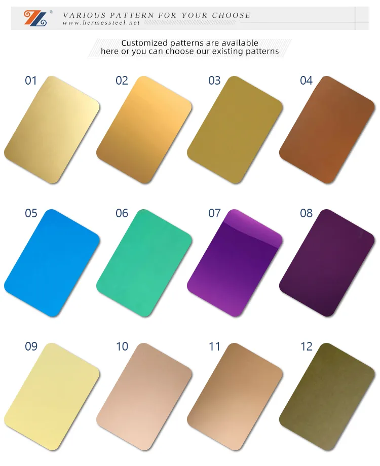 AISI 201 304 PVD Gold Titanium Stainless Steel Sheet for Construction Materials