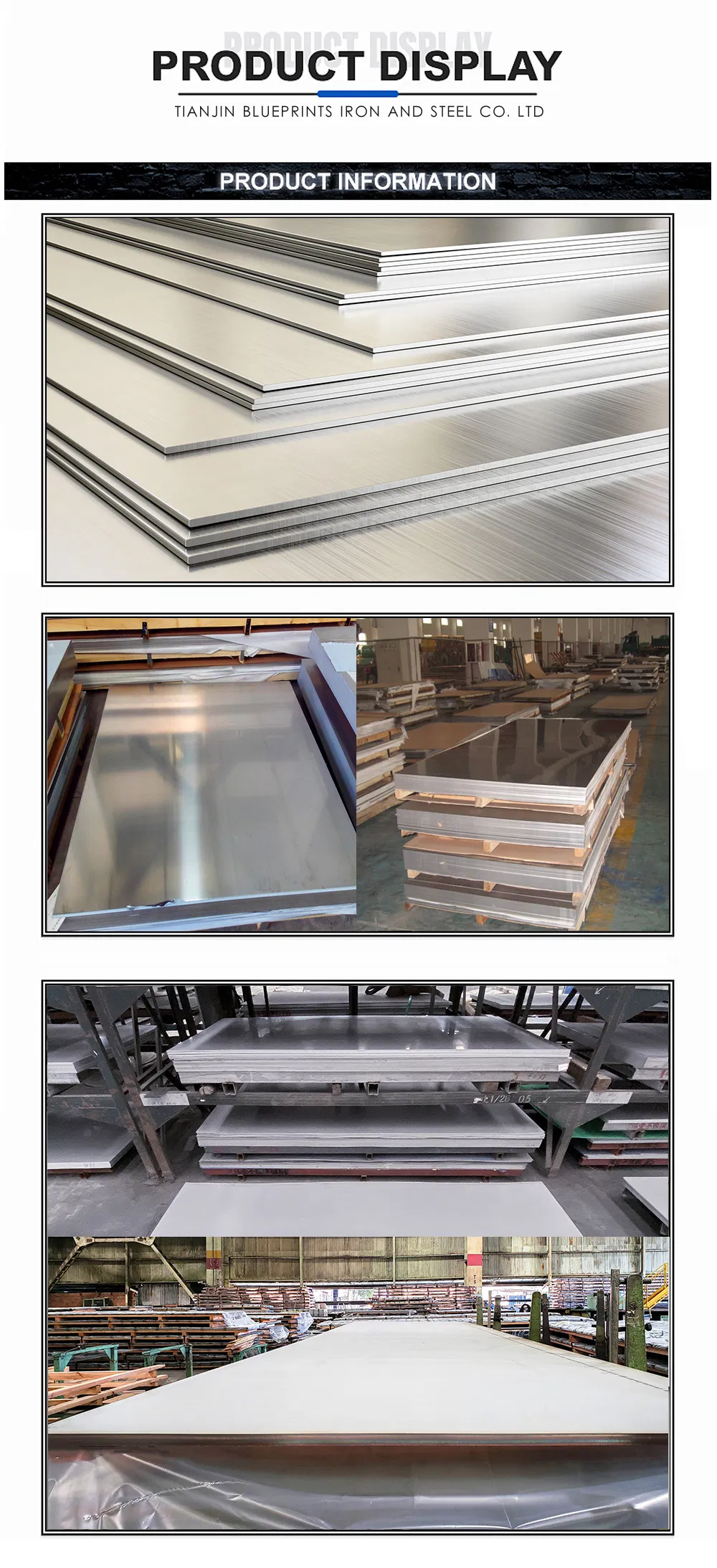 AISI Stainless Steel Sheet 2b Ba No. 4 Hl Surface Hot Sale