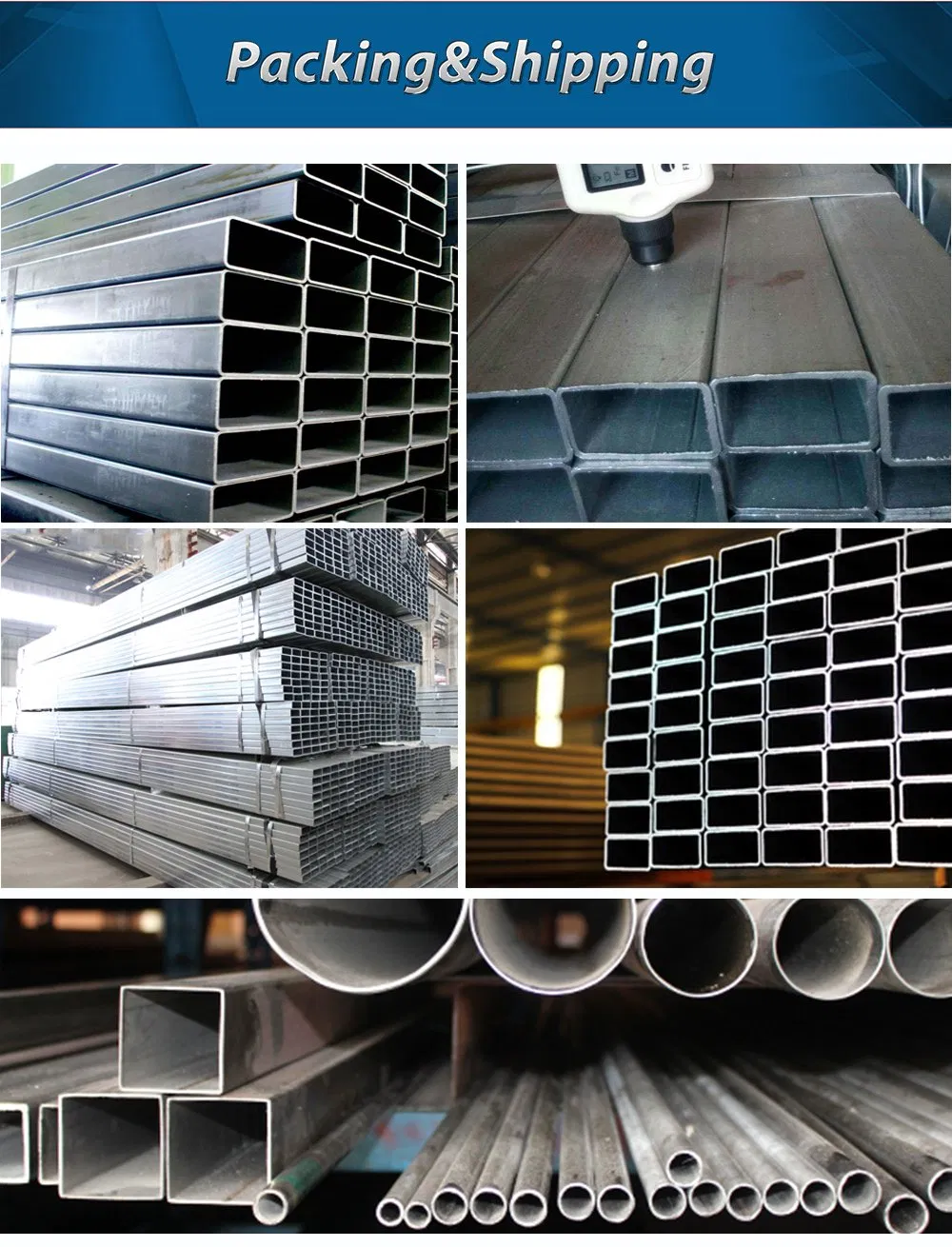 ASTM A106 A36 A53 1.0033 BS 1387 Ms ERW Hollow Steel Pipe Gi Hot DIP Galvanized Steel Pipe
