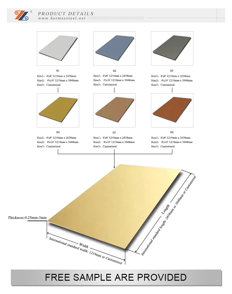 Best Quality 304 316 Hairline Finish 4X8 Rose Gold PVD Color Coating Metal Decorative Sheet for Door Frame Decoration