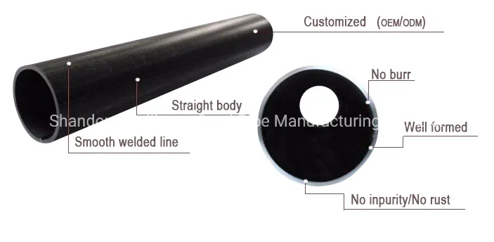 Carbon ERW Steel Pipe Galvanized Welded Black Round Tube Pipe