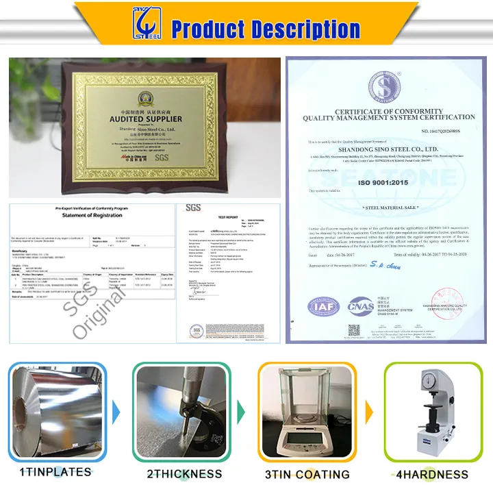 Electrolytic Tinplate ETP Steel Plate for Metal Can