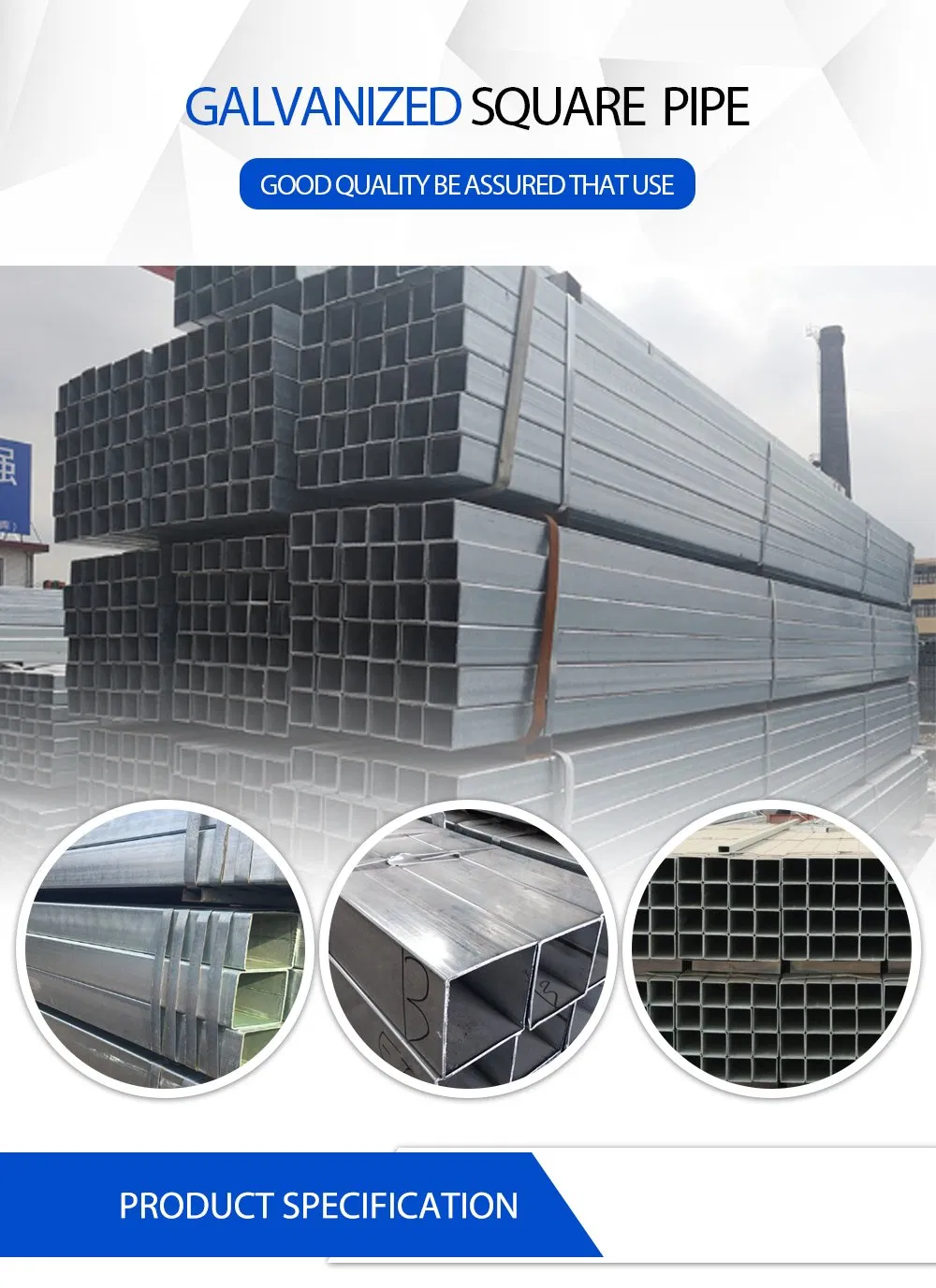 Galvanized Square Tube and Pipe Z80 Made in China