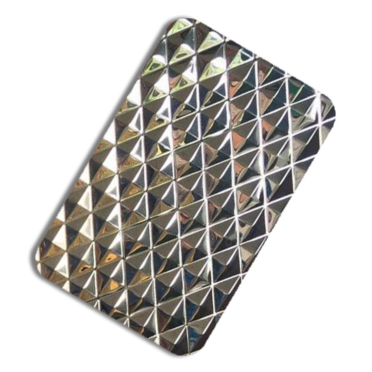 High Quality 1219 *2438mm 0.65mm Diamond Design Stamped Plate 304 Stainless Steel Sheet for Decoration Wall