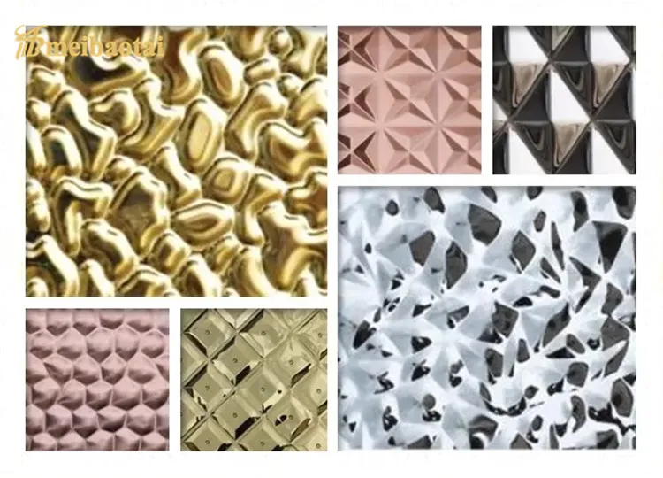 High Quality 1219*2438mm 0.65mm Diamond Design Stamped Plate 304 Stainless Steel Sheet for Decoration Wall