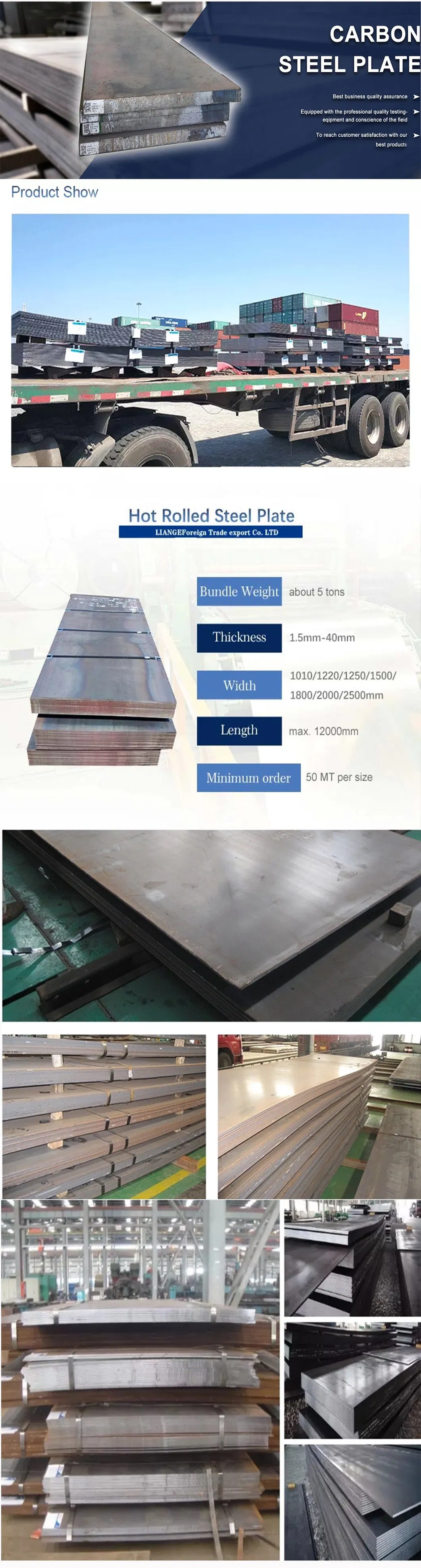 Hot Rolled Hr Carbon Steel Plate ASTM A36 Q235B Iron Sheet Products