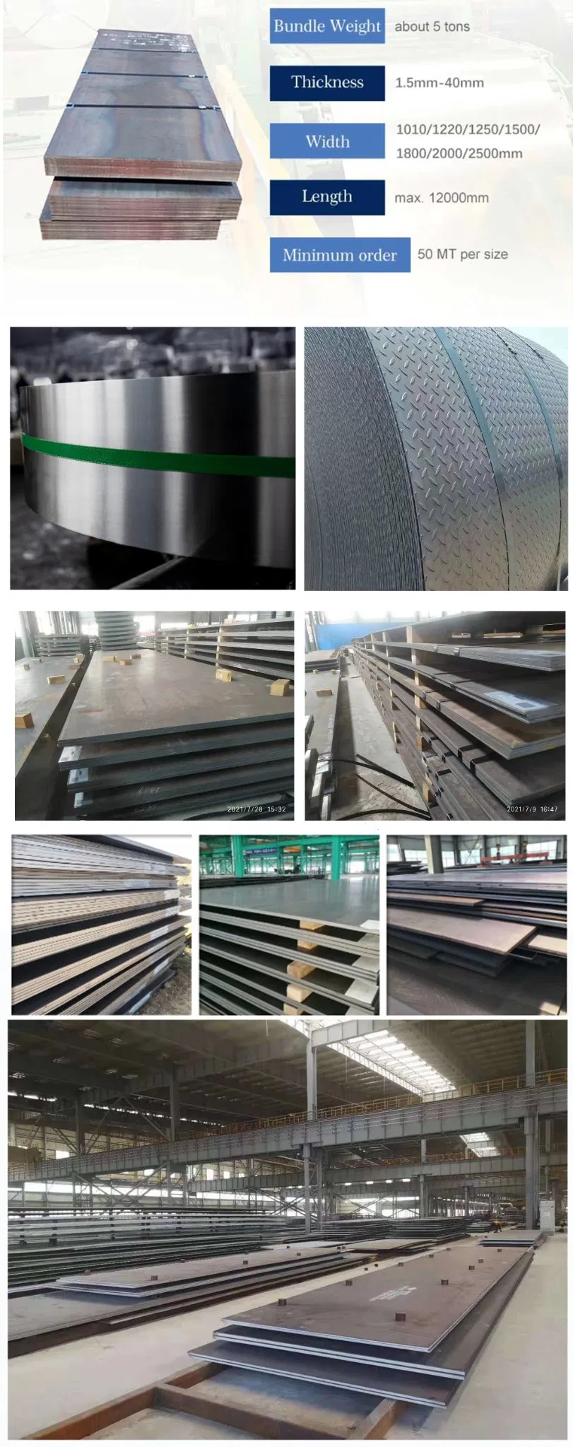 Liange Steel Factory ASTM A283m Gr. D A573m Gr. 58 Gr. 65 Carbon Steel Sheet for Sale