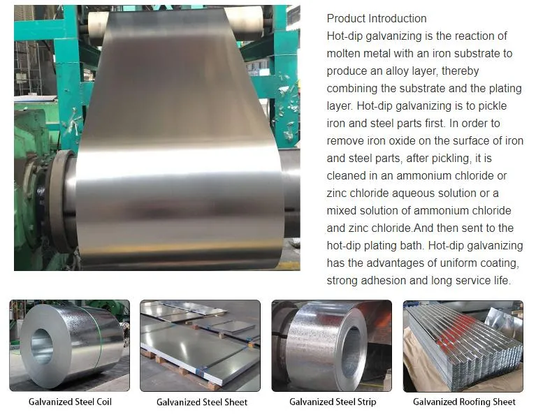 Zinc 30g-600g Hot Dipped Cold Rolled Galvanized Steel Sheet in Coil 0.2mm-0.5mm Thick Steel Coils with Cheap Price